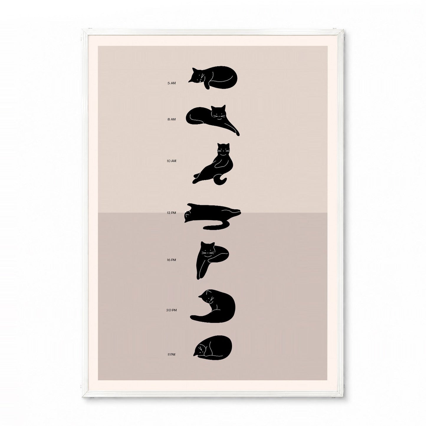 「A Cat's Daily Schedule」キャットユーモアポスター - Ink Jp