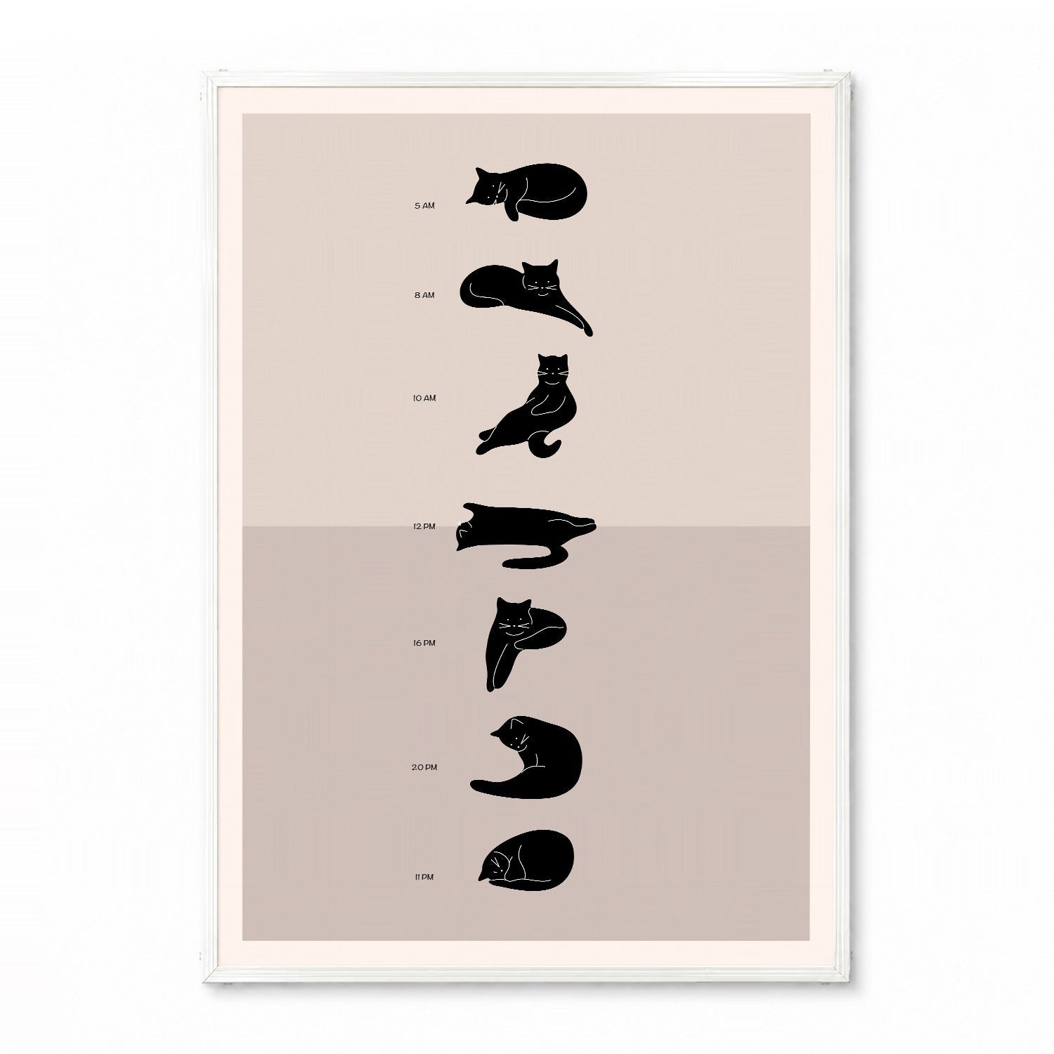「A Cat's Daily Schedule」キャットユーモアポスター - Ink Jp