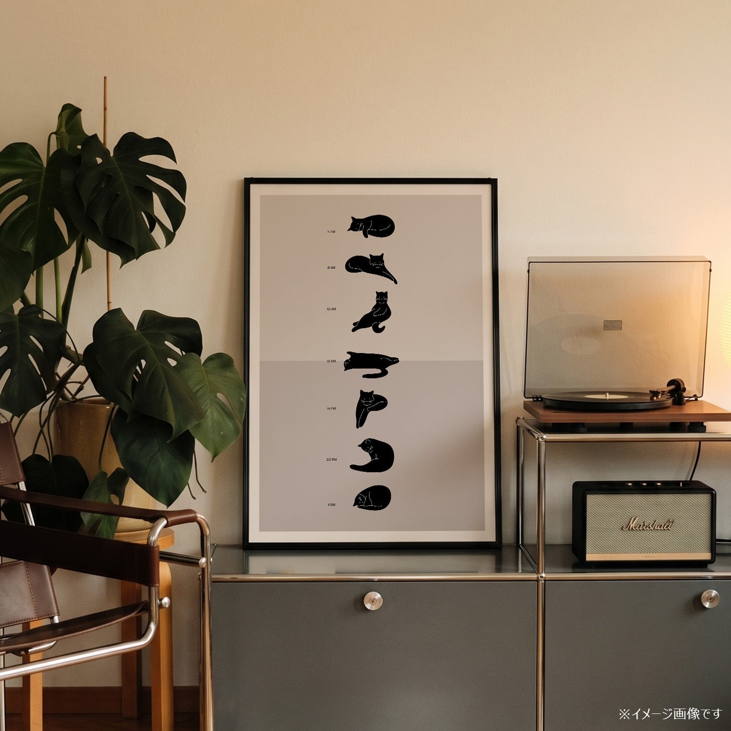 「A Cat's Daily Schedule」キャットユーモアポスター - Ink Jp