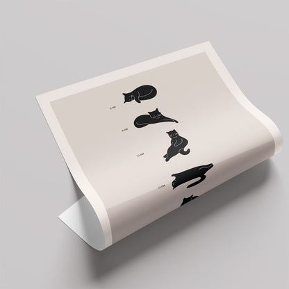 「A Cat's Daily Schedule」キャットユーモアポスター - Ink Jp