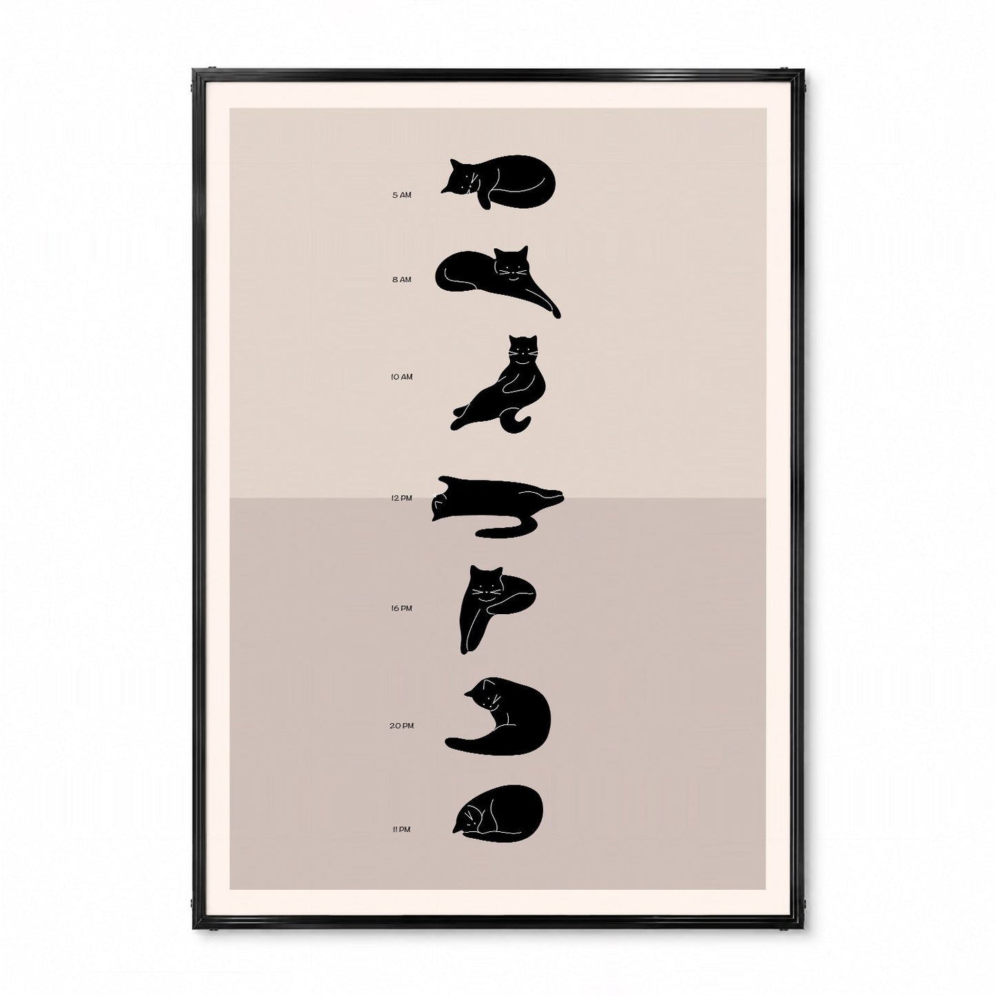 「A Cat's Daily Schedule」キャットユーモアポスター - Ink Jp