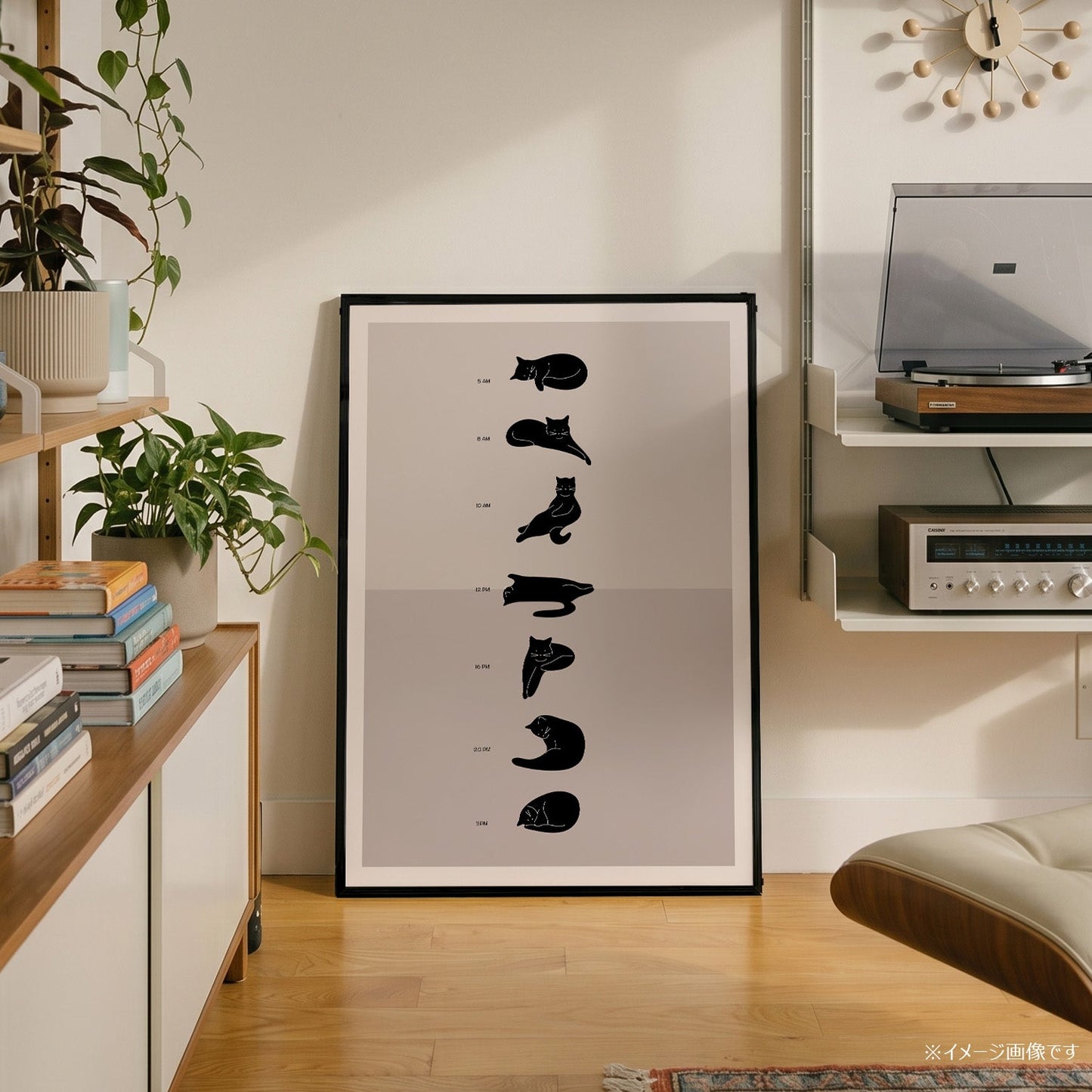 「A Cat's Daily Schedule」キャットユーモアポスター - Ink Jp