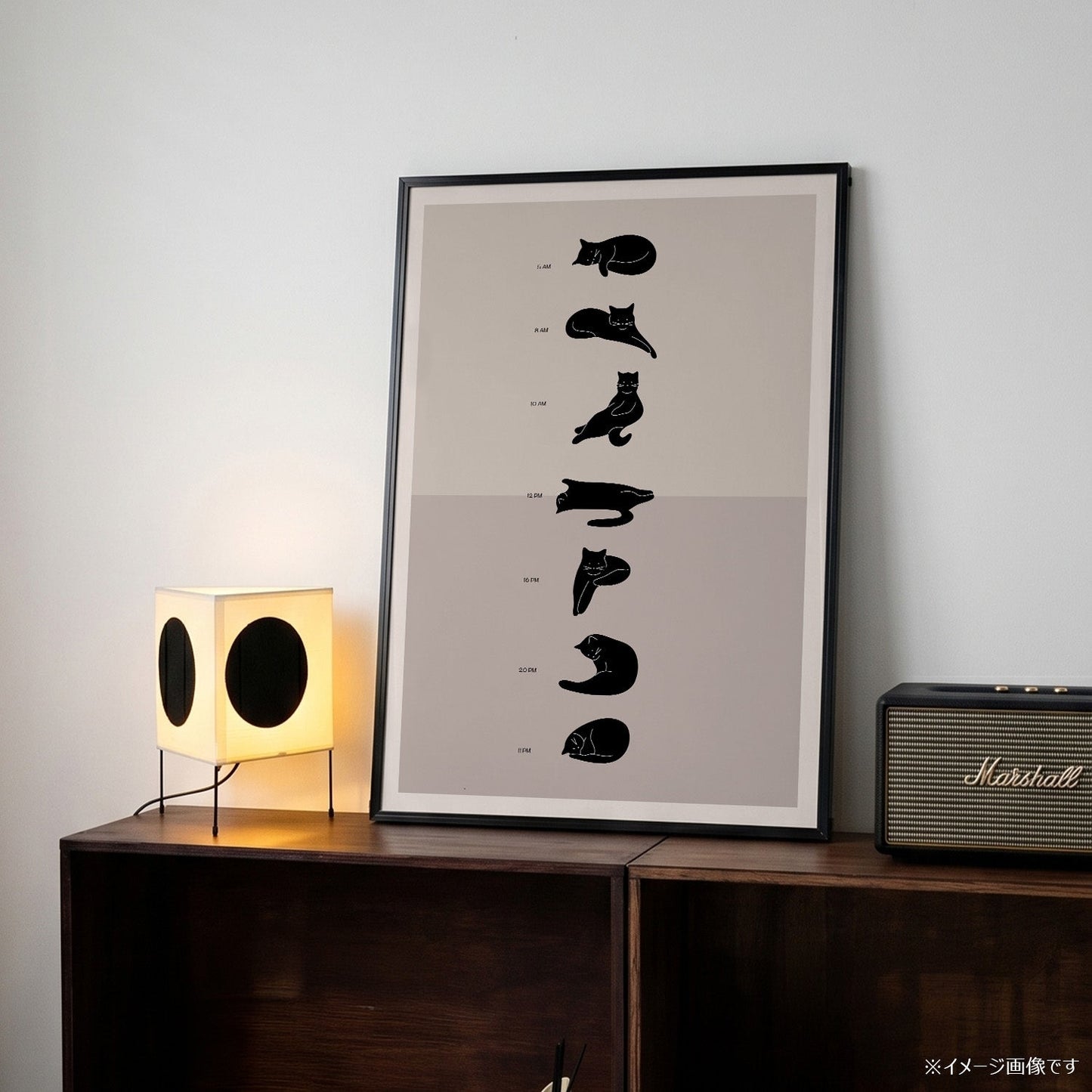 「A Cat's Daily Schedule」キャットユーモアポスター - Ink Jp