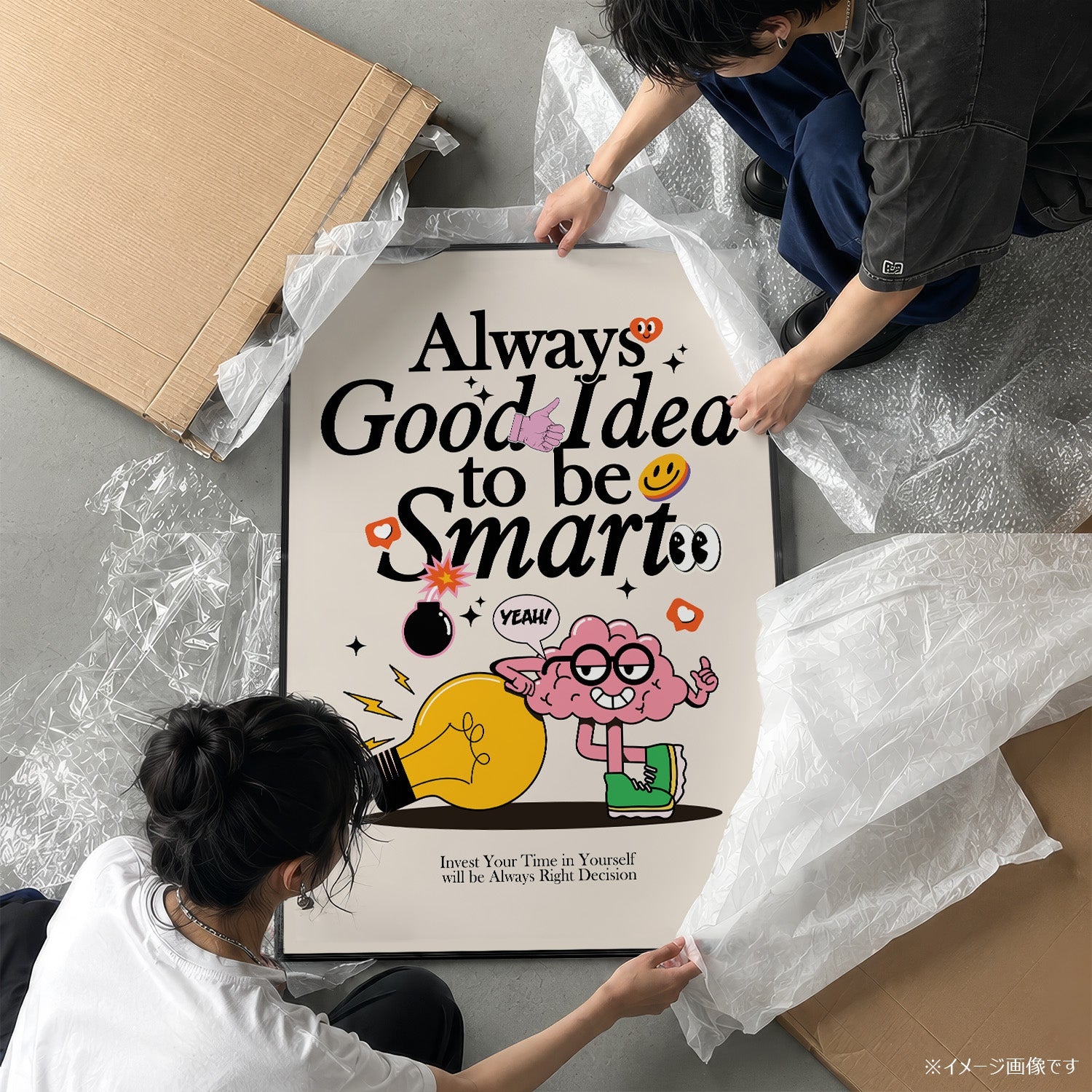 「Always Good Idea to be Smart」ポップグラフィックアートポスター - Ink Jp