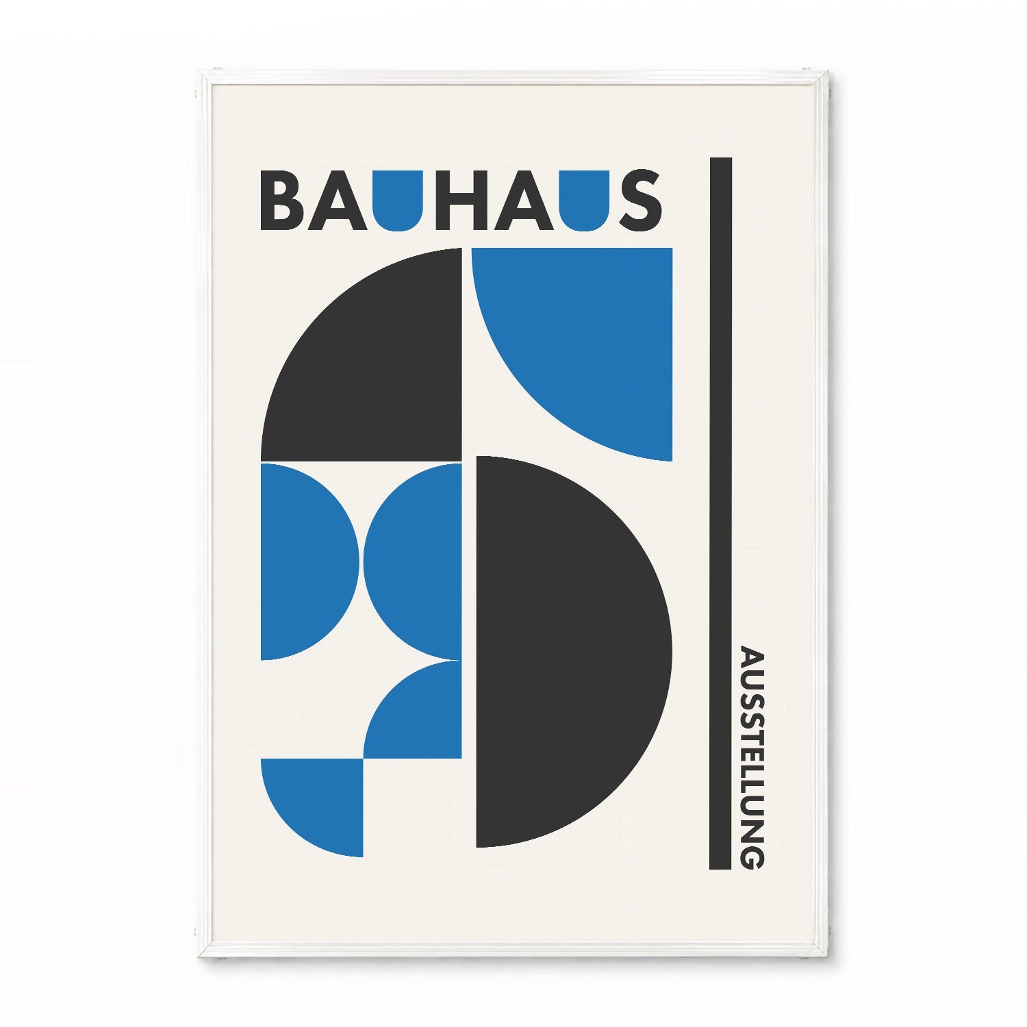 「BAUHAUS Ausstellung Blue Halves」バウハウスデザインポスター - Ink Jp