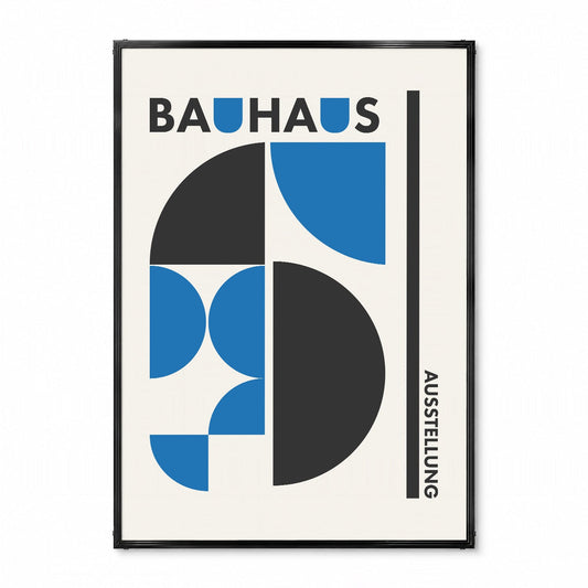 「BAUHAUS Ausstellung Blue Halves」バウハウスデザインポスター - Ink Jp