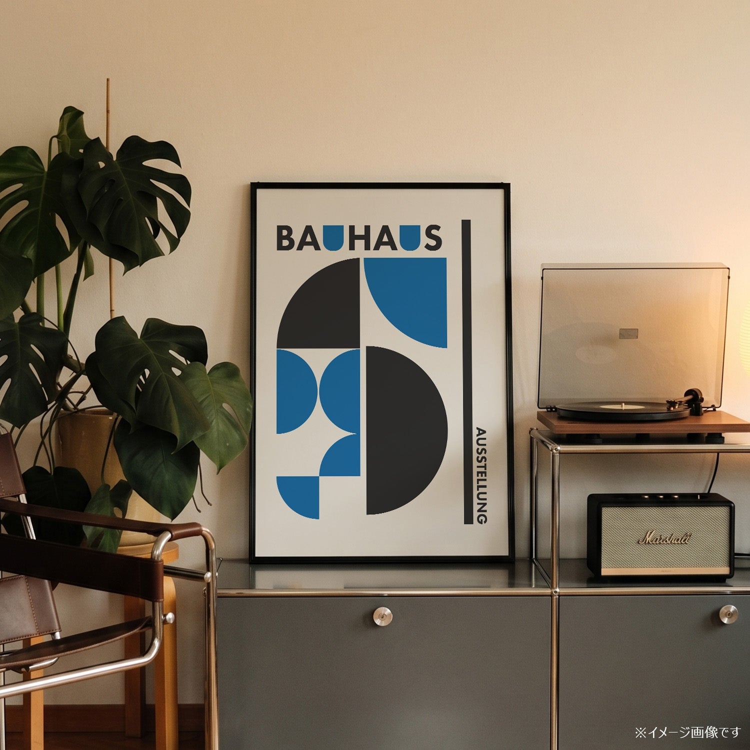 「BAUHAUS Ausstellung Blue Halves」バウハウスデザインポスター - Ink Jp