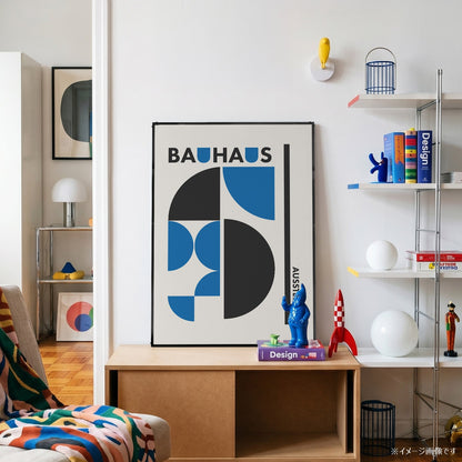 「BAUHAUS Ausstellung Blue Halves」バウハウスデザインポスター - Ink Jp