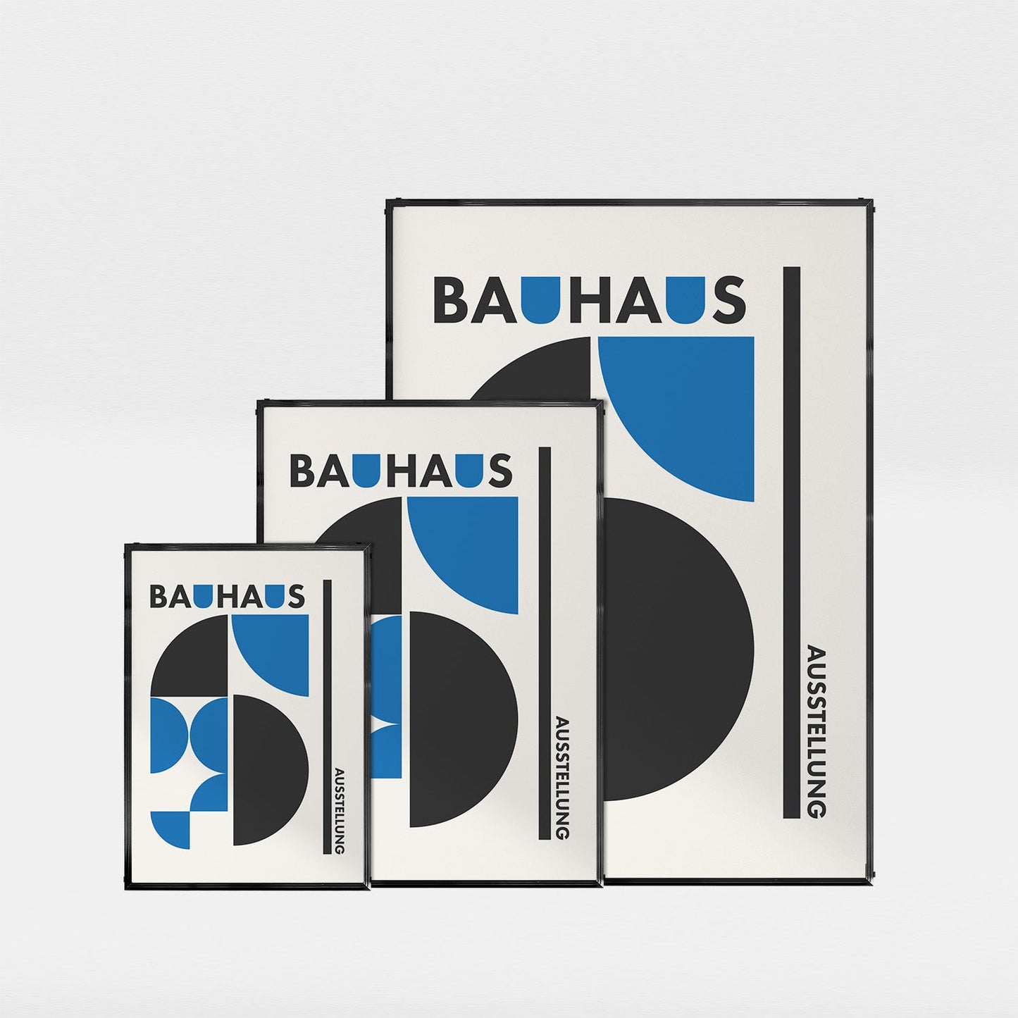 「BAUHAUS Ausstellung Blue Halves」バウハウスデザインポスター - Ink Jp