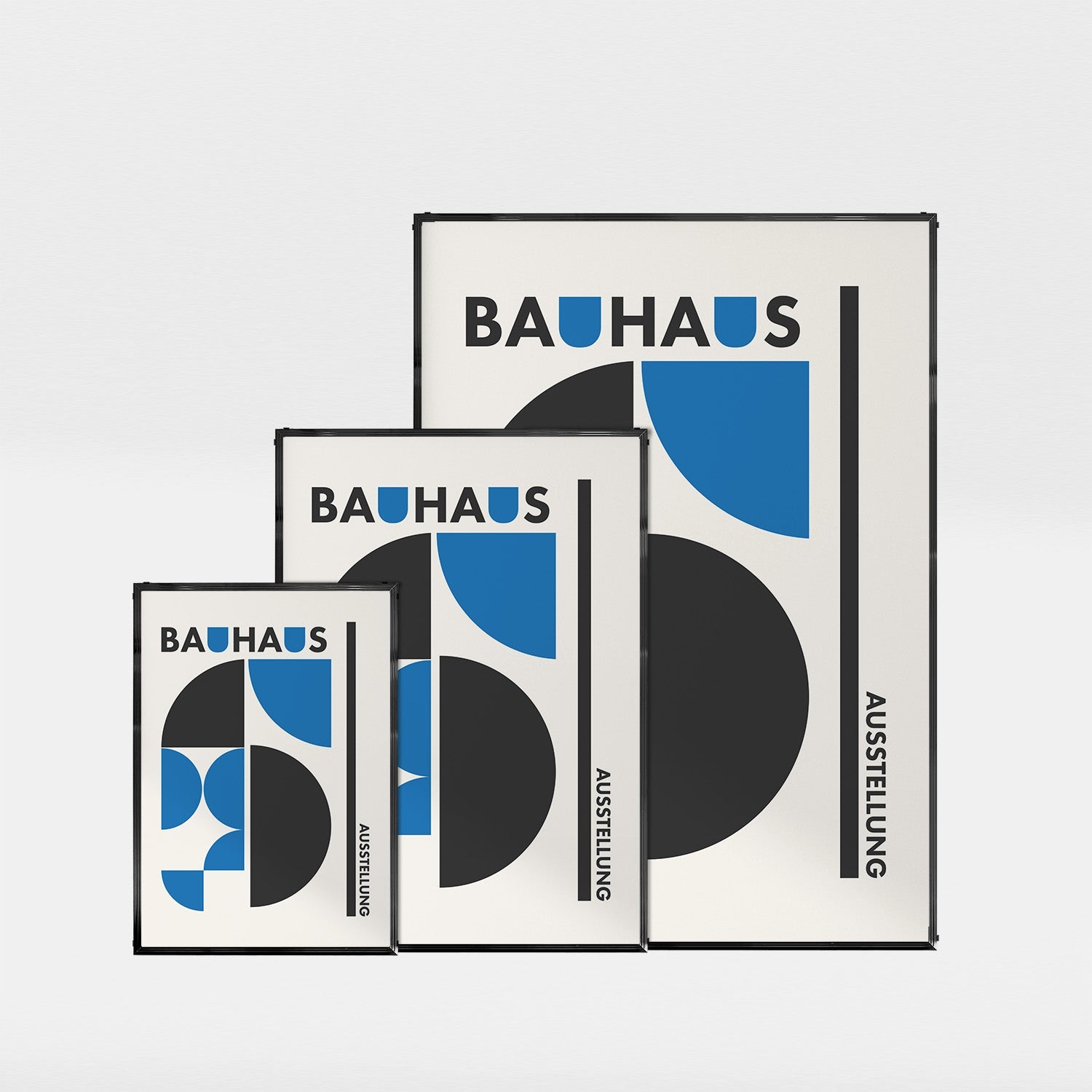 「BAUHAUS Ausstellung Blue Halves」バウハウスデザインポスター - Ink Jp