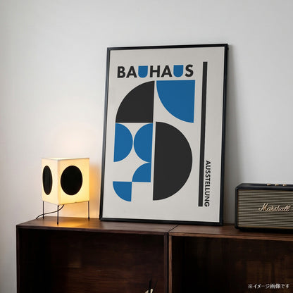 「BAUHAUS Ausstellung Blue Halves」バウハウスデザインポスター - Ink Jp
