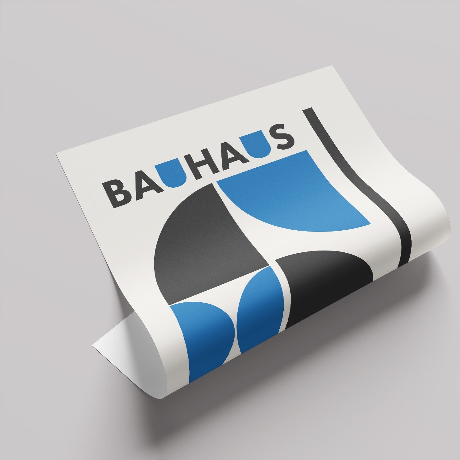 「BAUHAUS Ausstellung Blue Halves」バウハウスデザインポスター - Ink Jp