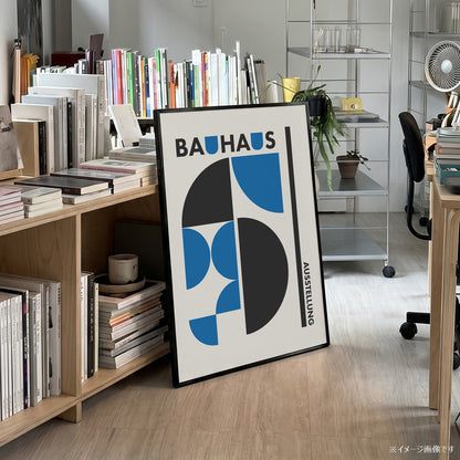 「BAUHAUS Ausstellung Blue Halves」バウハウスデザインポスター - Ink Jp