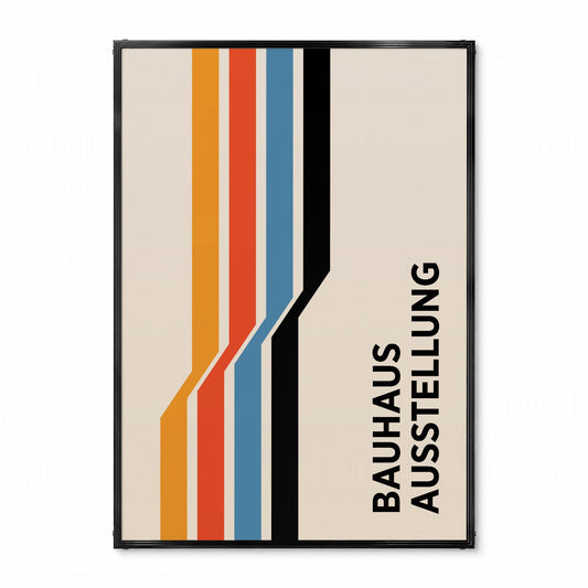 「BAUHAUS Ausstellung Racing Stripes」バウハウスデザインポスター - Ink Jp