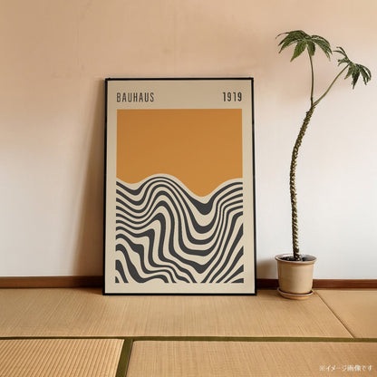 「BAUHAUS Golden Wave 1919」バウハウスデザインポスター - Ink Jp