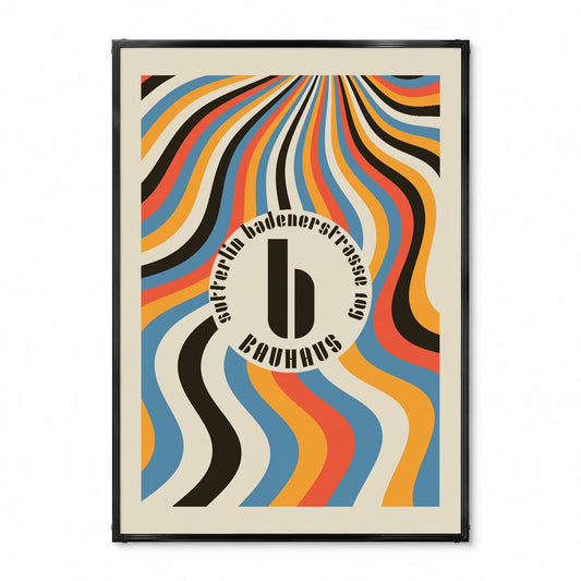 「BAUHAUS Groovy Waves」バウハウスデザインポスター - Ink Jp