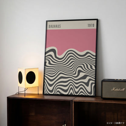 「BAUHAUS Pink Wave 1919」バウハウスデザインポスター - Ink Jp