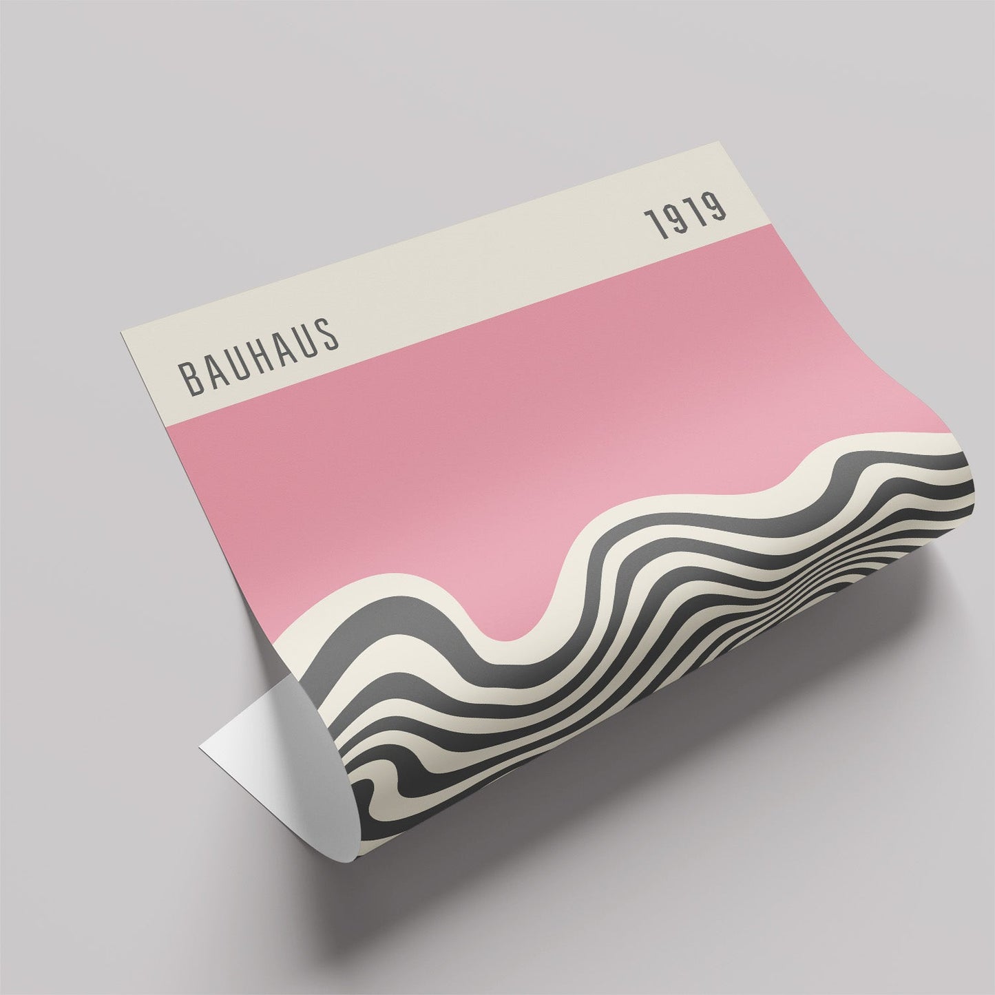 「BAUHAUS Pink Wave 1919」バウハウスデザインポスター - Ink Jp