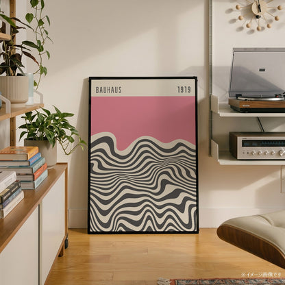 「BAUHAUS Pink Wave 1919」バウハウスデザインポスター - Ink Jp