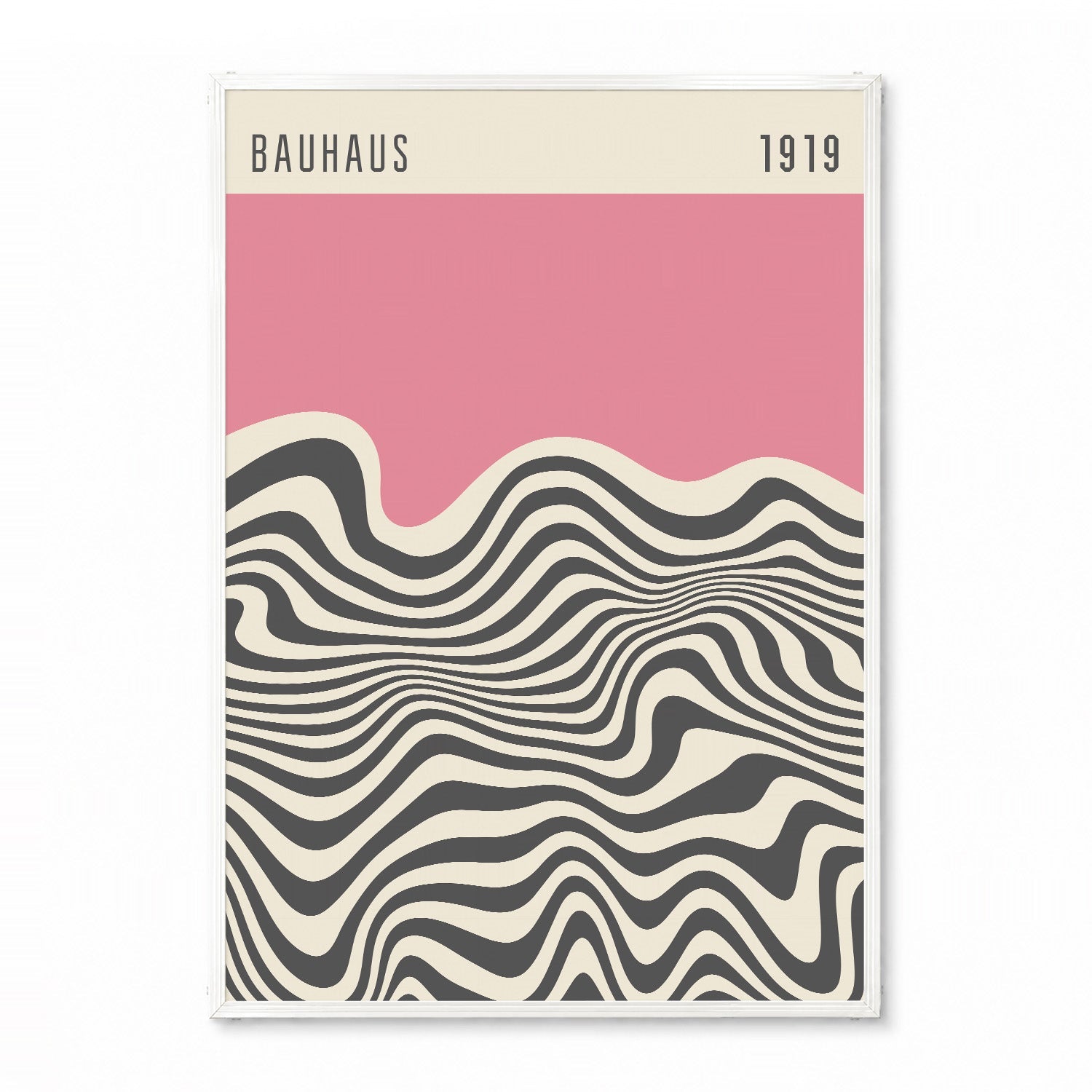 「BAUHAUS Pink Wave 1919」バウハウスデザインポスター - Ink Jp