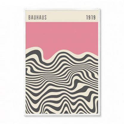 「BAUHAUS Pink Wave 1919」バウハウスデザインポスター - Ink Jp