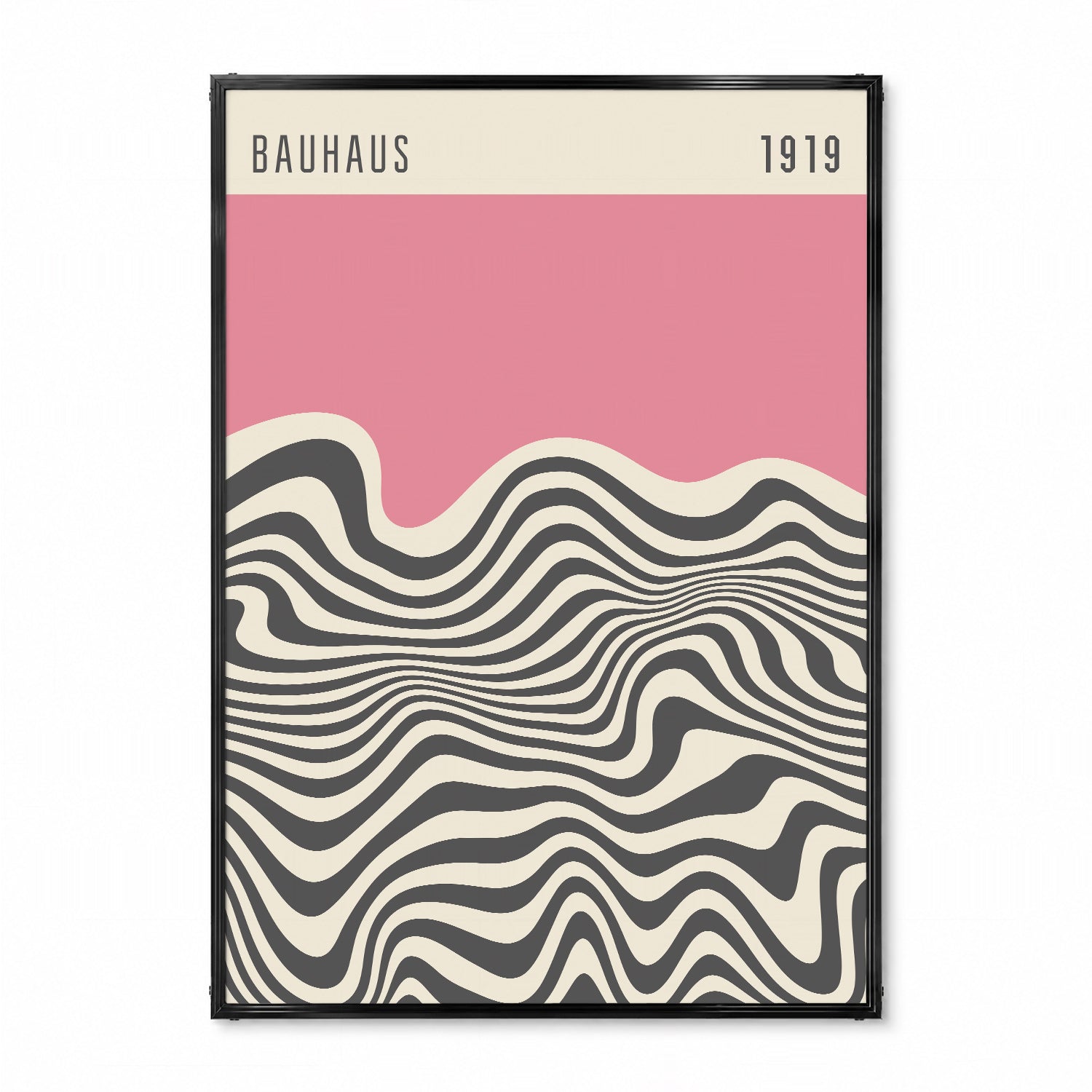 「BAUHAUS Pink Wave 1919」バウハウスデザインポスター - Ink Jp