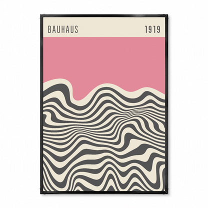 「BAUHAUS Pink Wave 1919」バウハウスデザインポスター - Ink Jp