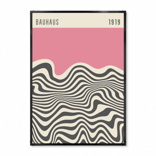 「BAUHAUS Pink Wave 1919」バウハウスデザインポスター - Ink Jp