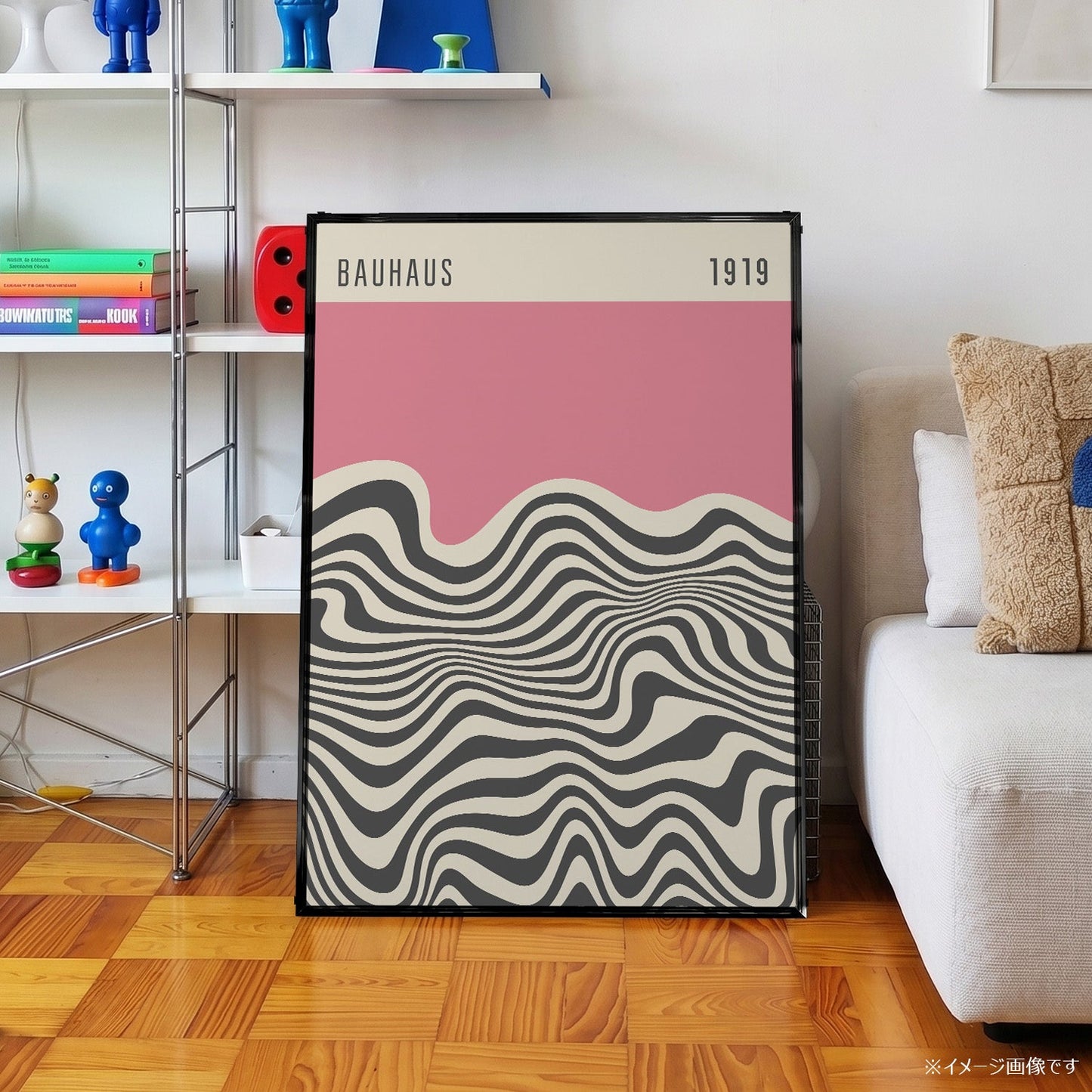 「BAUHAUS Pink Wave 1919」バウハウスデザインポスター - Ink Jp