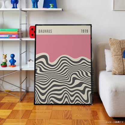 「BAUHAUS Pink Wave 1919」バウハウスデザインポスター - Ink Jp