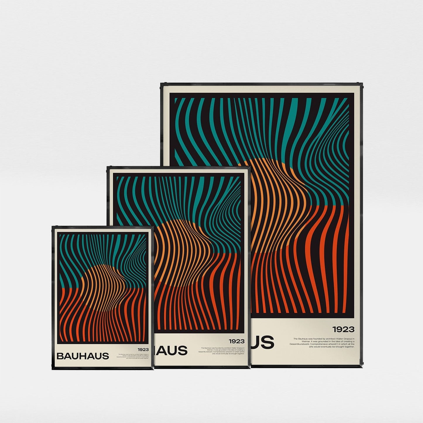 「BAUHAUS Wave Flow 1923」バウハウスデザインポスター - Ink Jp