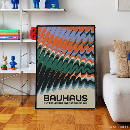 「BAUHAUS Wave Pattern」バウハウスデザインポスター - Ink Jp