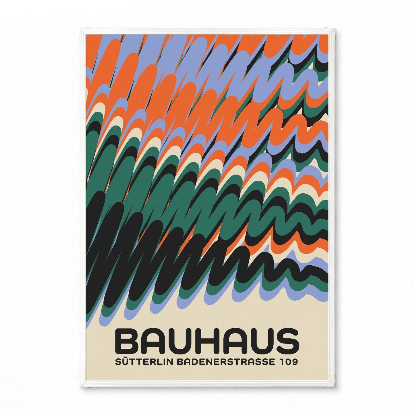 「BAUHAUS Wave Pattern」バウハウスデザインポスター - Ink Jp