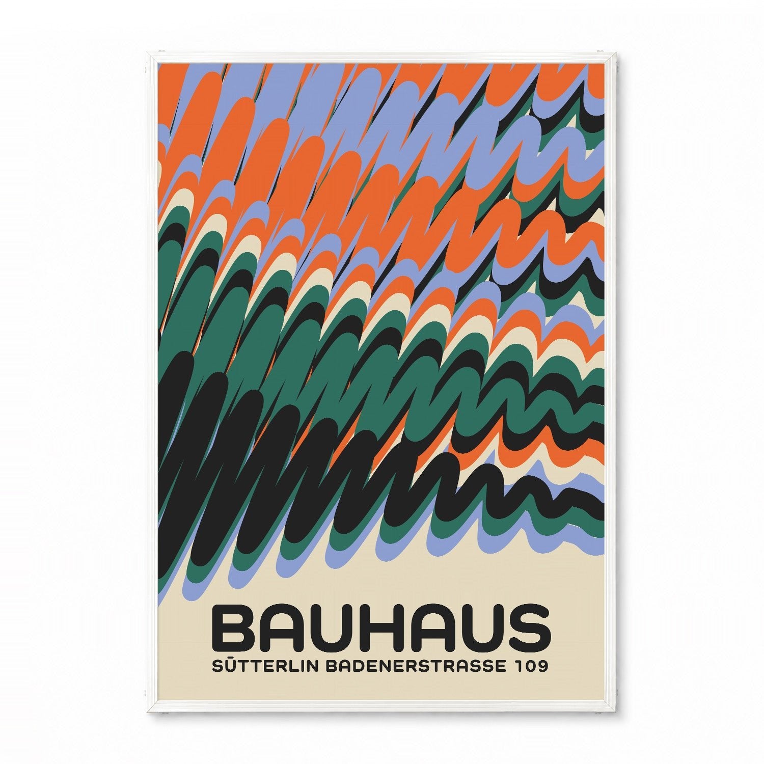 「BAUHAUS Wave Pattern」バウハウスデザインポスター - Ink Jp