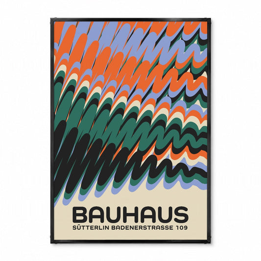 「BAUHAUS Wave Pattern」バウハウスデザインポスター - Ink Jp