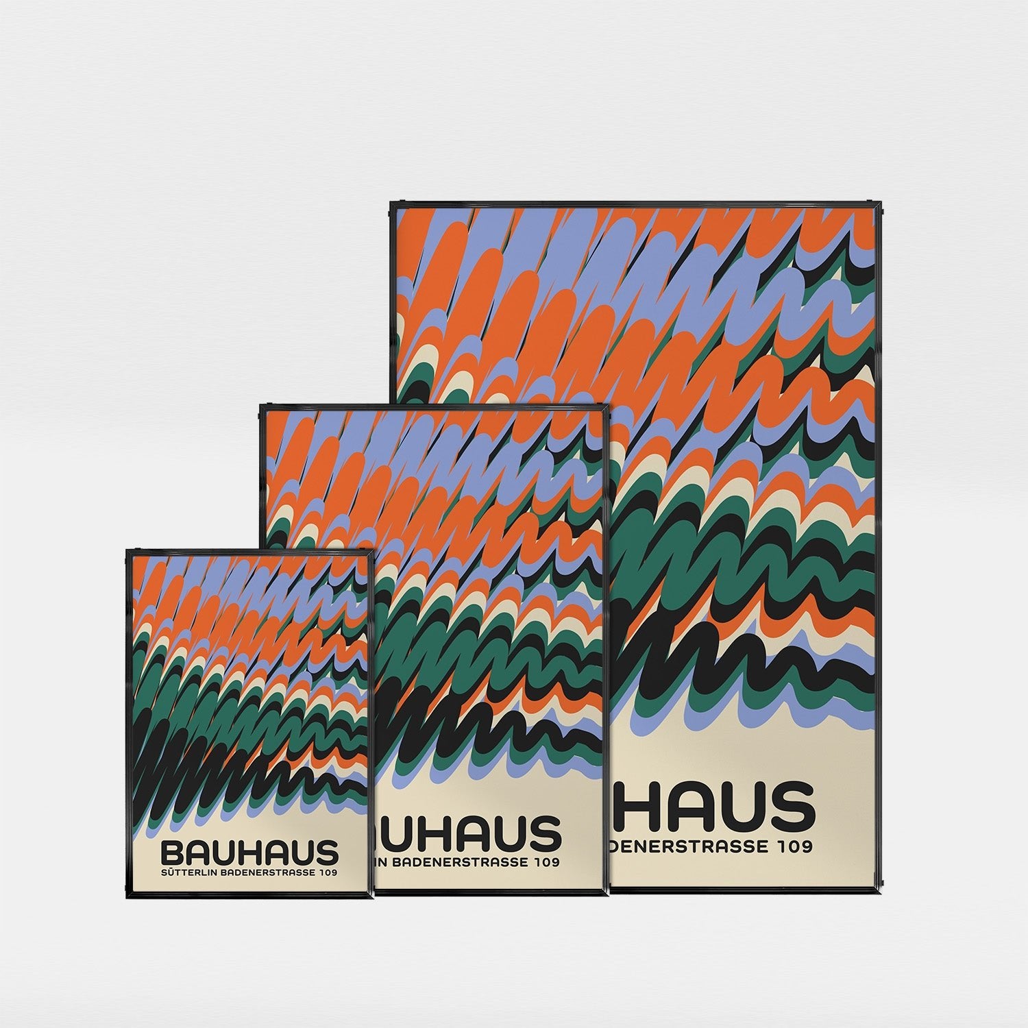 「BAUHAUS Wave Pattern」バウハウスデザインポスター - Ink Jp
