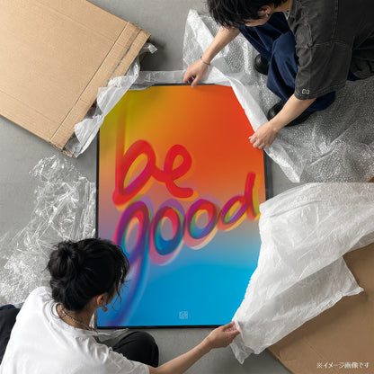 「BE GOOD」タイポグラフィポスター - Ink Jp