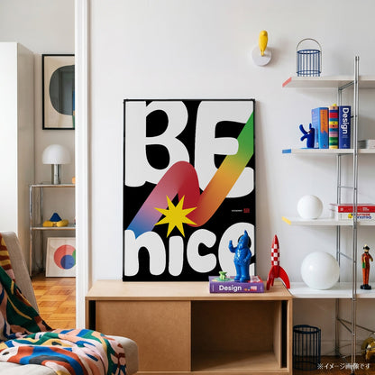 「BE NICE」タイポグラフィポスター - Ink Jp