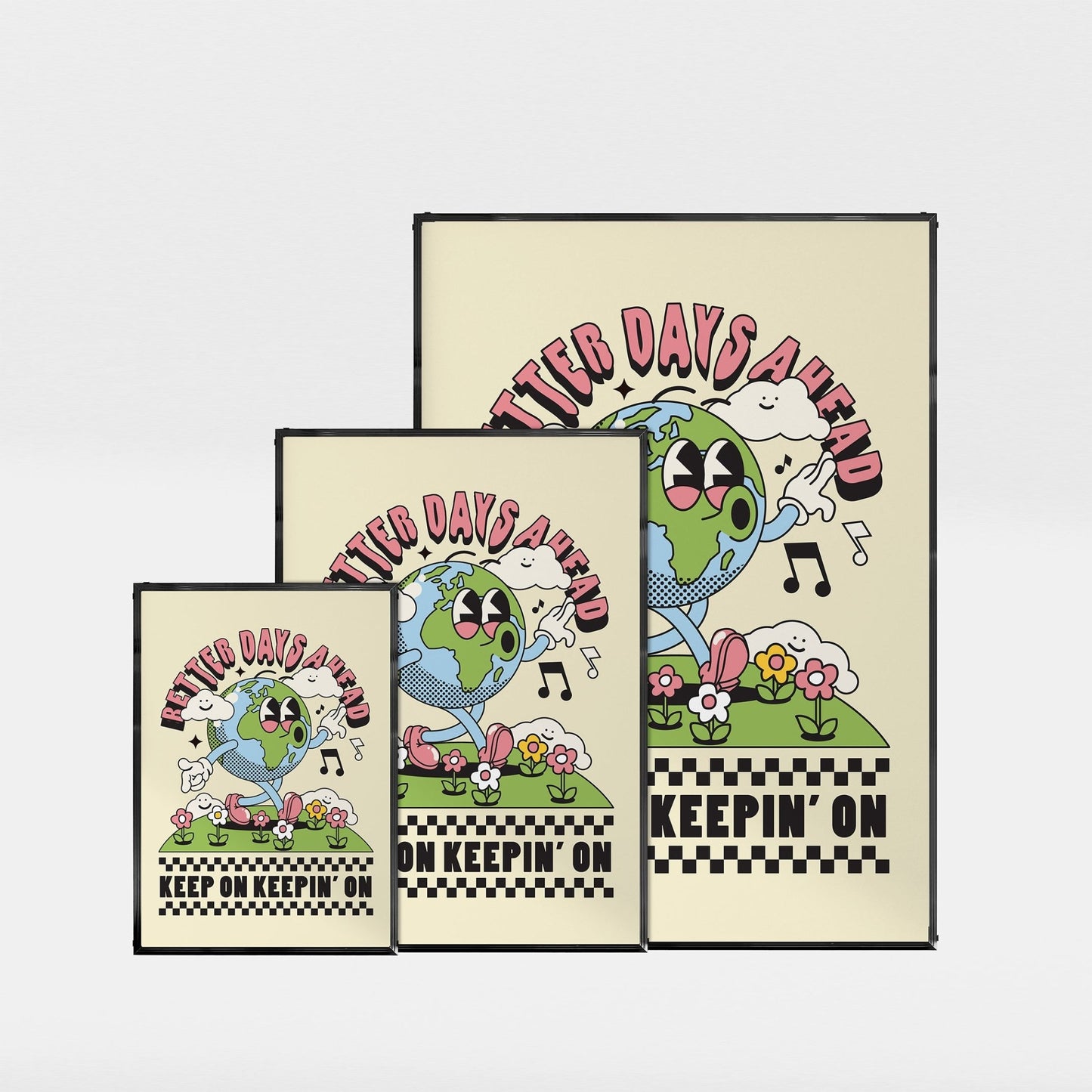 「Better Days Ahead」ポップグラフィックアートポスター - Ink Jp