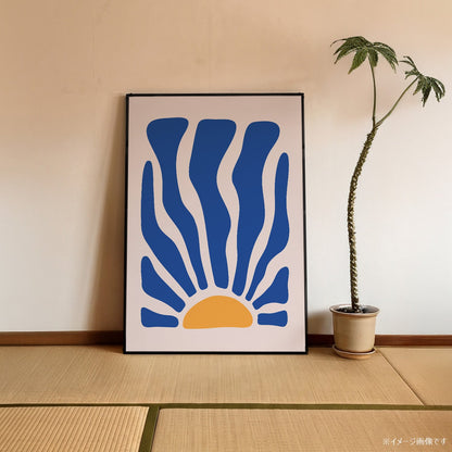 「Blue Coral Sunrise」ボタニカルアートポスター - Ink Jp