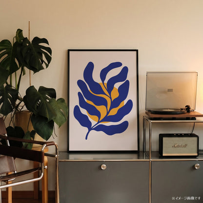 「Blue Leaf & Sun」ボタニカルアートポスター - Ink Jp