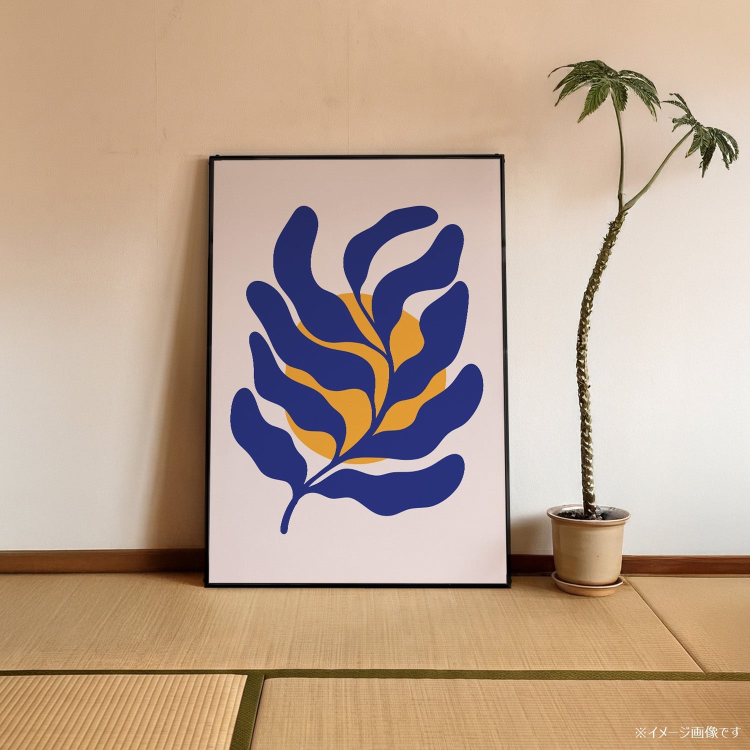 「Blue Leaf & Sun」ボタニカルアートポスター - Ink Jp