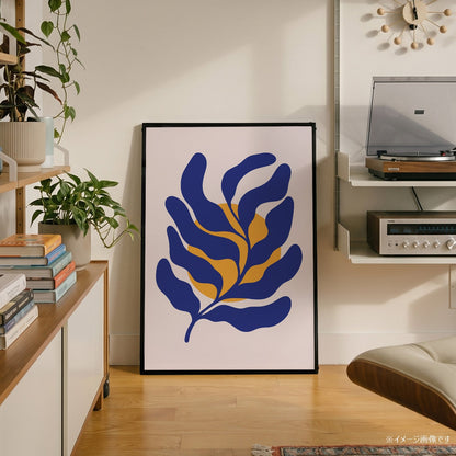 「Blue Leaf & Sun」ボタニカルアートポスター - Ink Jp