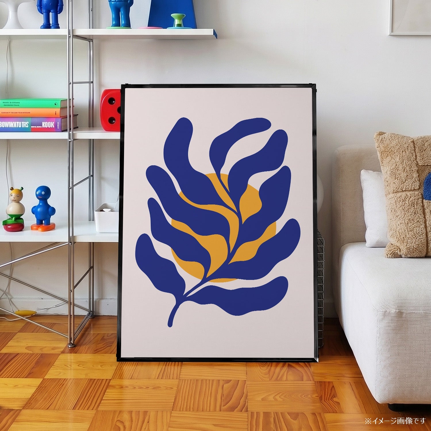 「Blue Leaf & Sun」ボタニカルアートポスター - Ink Jp