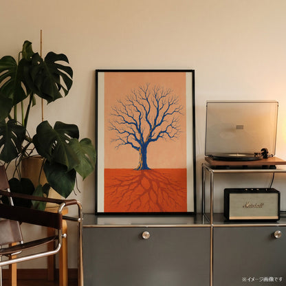 「Blue Tree Roots」ボタニカルアートポスター - Ink Jp