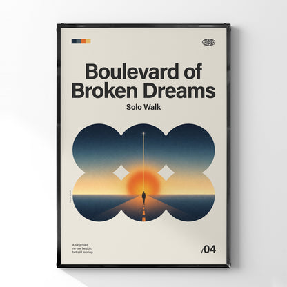 「Boulevard of Broken Dreams」音楽インスパイア アートポスター - Ink Jp