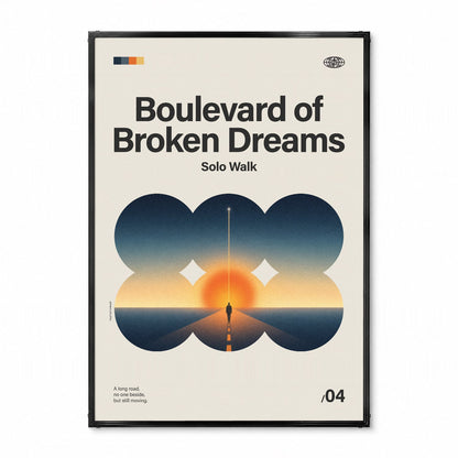 「Boulevard of Broken Dreams」音楽インスパイア アートポスター - Ink Jp