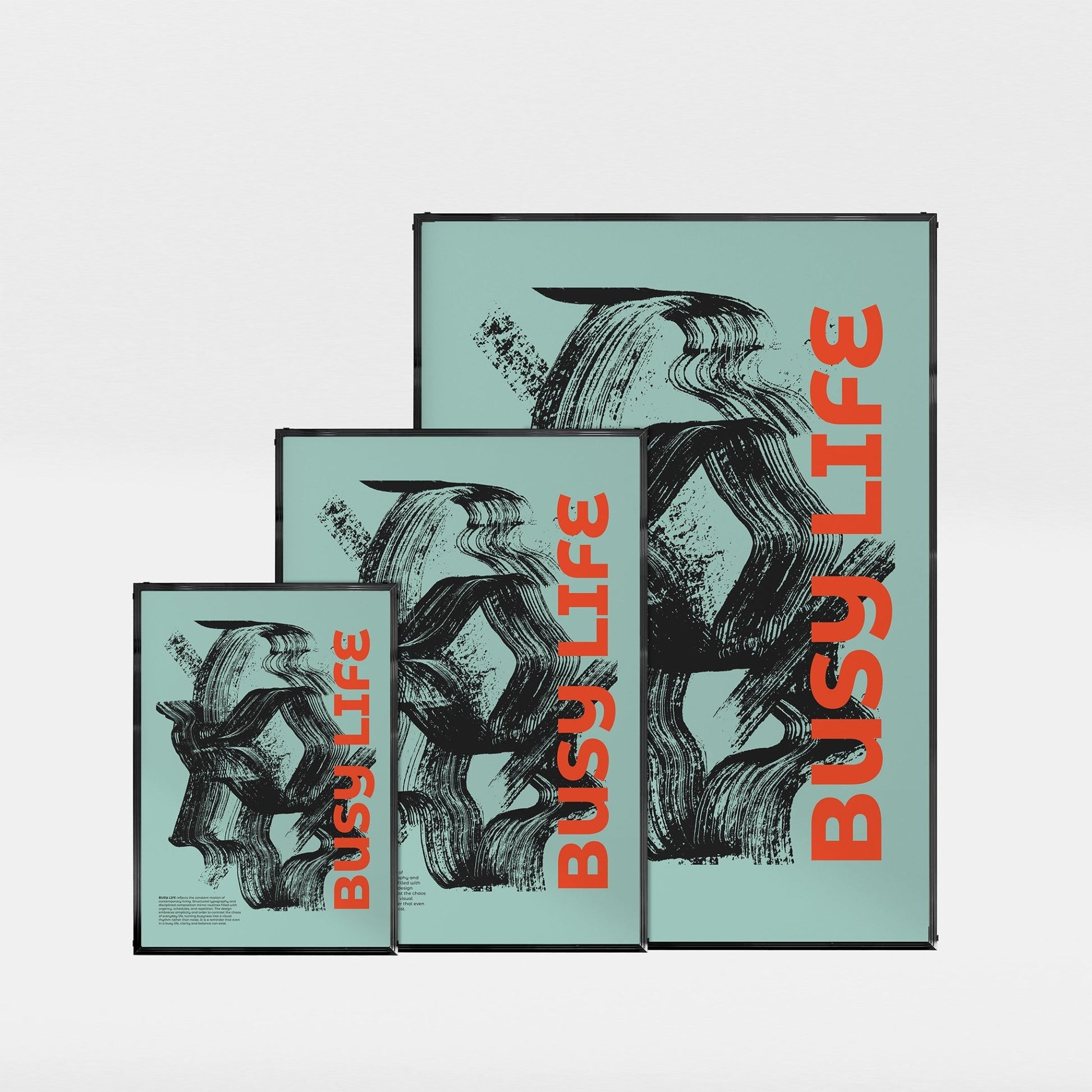 「BUSY LIFE」グラフィックアートポスター - Ink Jp