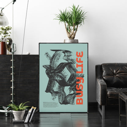 「BUSY LIFE」グラフィックアートポスター - Ink Jp