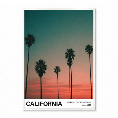 「CALIFORNIA Sea Dusk」トラベルフォトポスター - Ink Jp